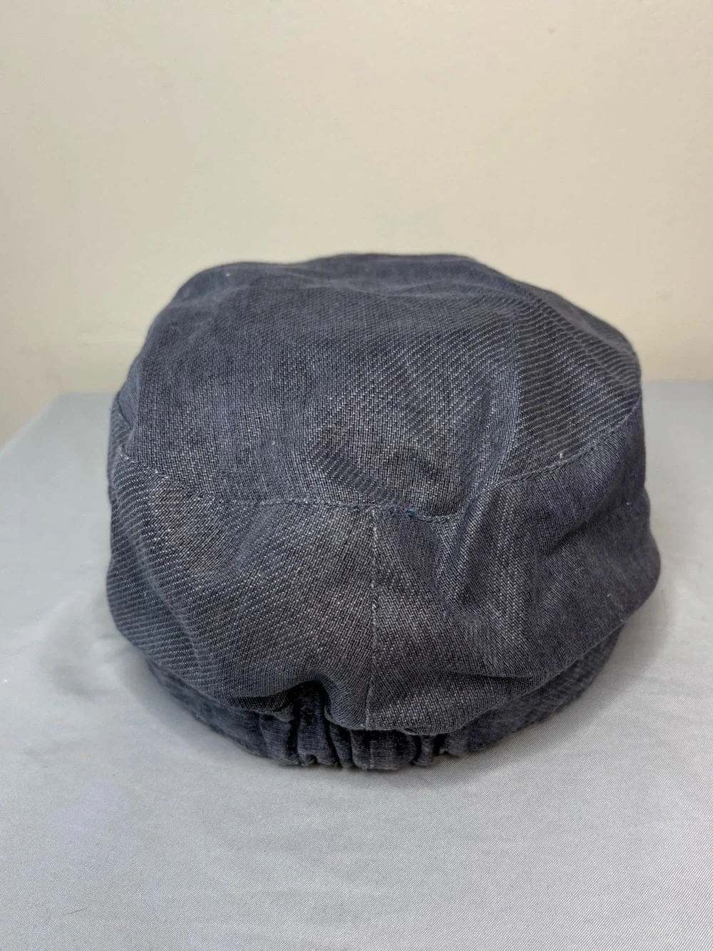 Vintage Grey Military Cap with Button Detail